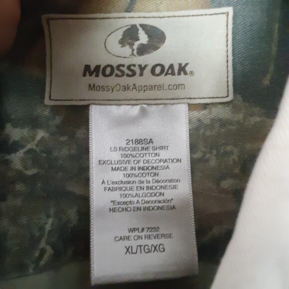 Mossy Oak Long Sleeve Button Up Shirt Men’s Size XL Embroidered Beige Camo - Picture 5 of 9